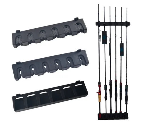 Multi-functional Household wall mounted fixed frame casting 6 rod rack rod Holder storage rack fishing rod display rack