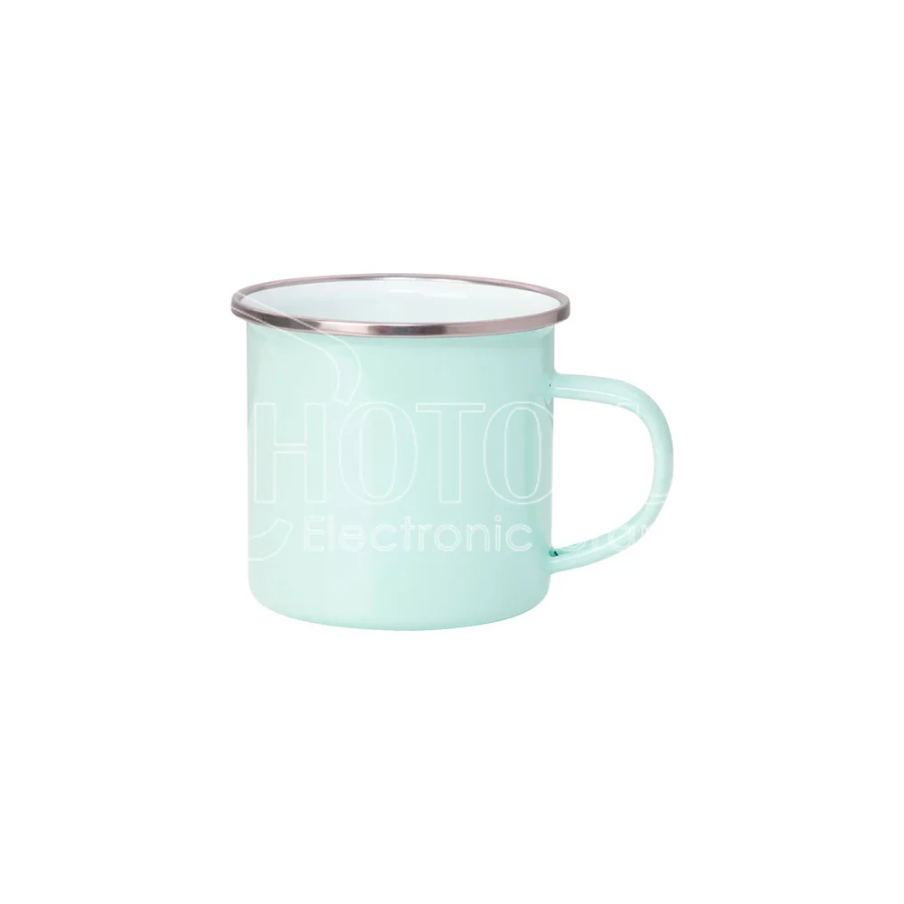 12 oz. Sublimation Blank Custom Macaron Colors Enamel Mug with Silver Brim