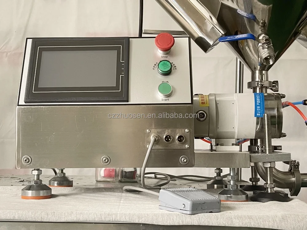 ZOSN Semi Auto Chili Sauce Honey Jar Ketchup Viscous Liquid Rotary Rotor Lobe Pump Bottle Filling Machine with Mixing Hopper