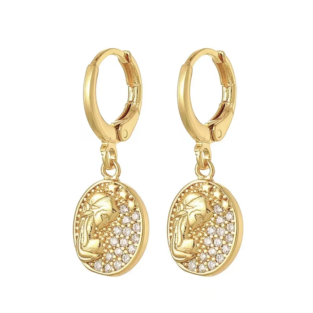 18k 14k gold religious  plated wholesale fancy small gold earrings woman 2015 /ladies earrings designs pictures designs for part