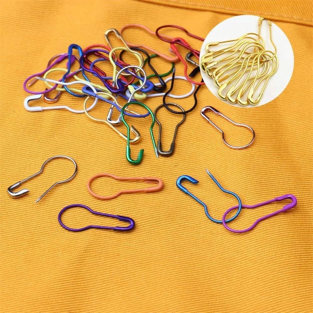 750 Pcs Colorful Iron Pear Safety Pins Knitting Needle Stitch Markers Safety Pin with Storage Box