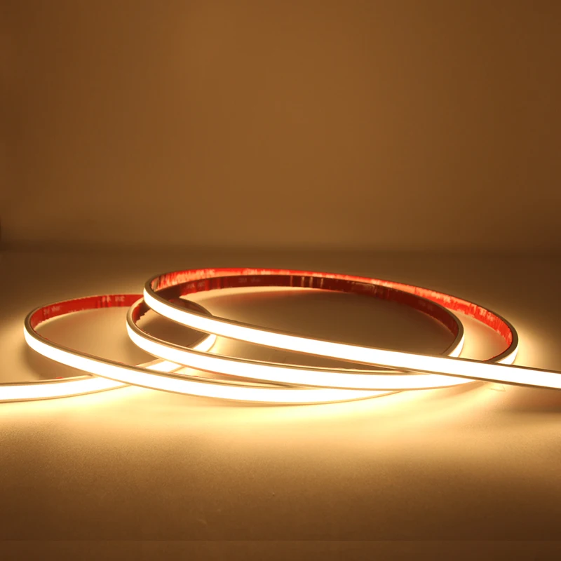 High Density LED Tape Ribbon Light DC12V 24V 480leds 8mm IP20 9W/M White Warm White Dotless Flexible COB LED Strip