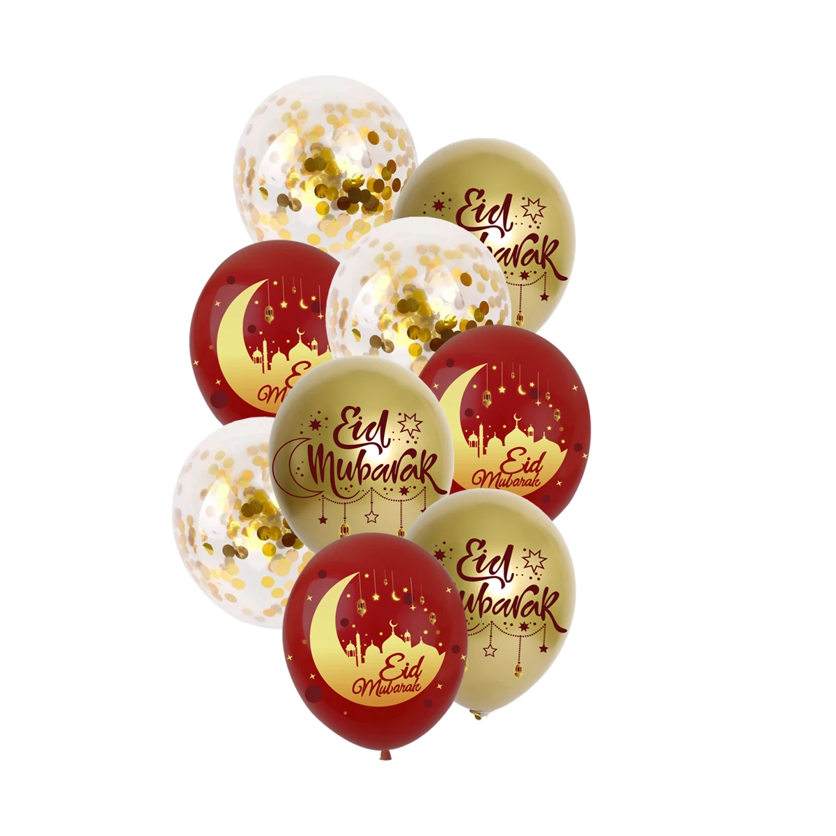 Muslim Ramadan Party latex balloon Moon Star printed 12 inch Balloons  Eid Mubarak Golden red Balloons Party Decoration Supplies