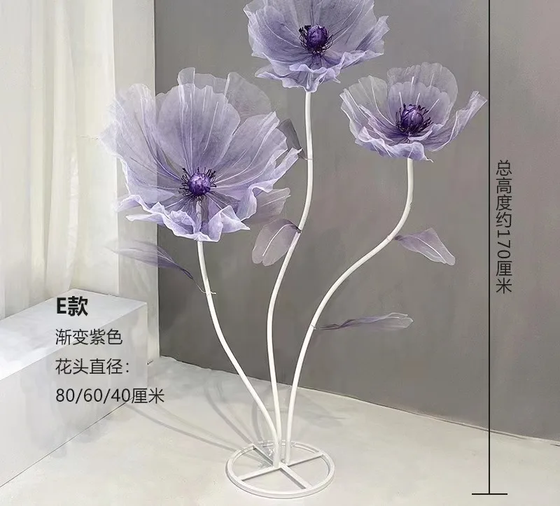Wedding decoration long stem artificial flowers Party decoration giant fabric standing paper flowers
