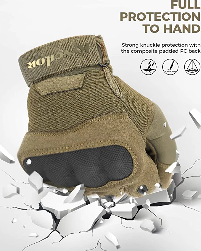 Custom Climbing Hunting Outdoor Sport Hard Knuckles Tactic Gloves Full Finger Tactical Gloves