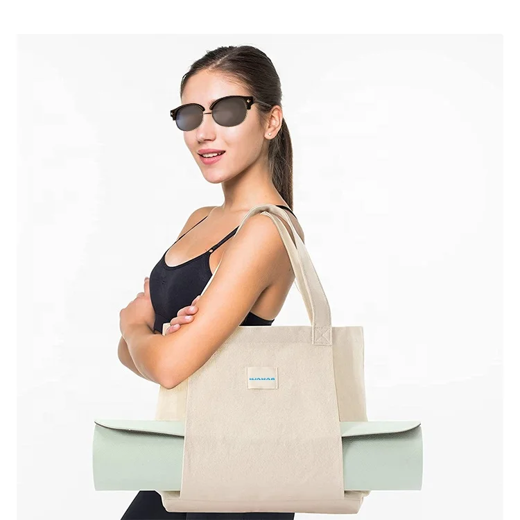 huahao wholesale bolsas de tela waterproof top quality excellent cotton canvas yoga mat bag