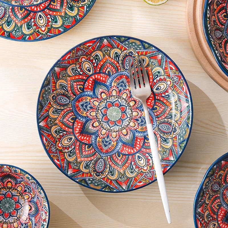 Bohemian dishes and tableware set household baking tray, assorted dishes dinnerware set