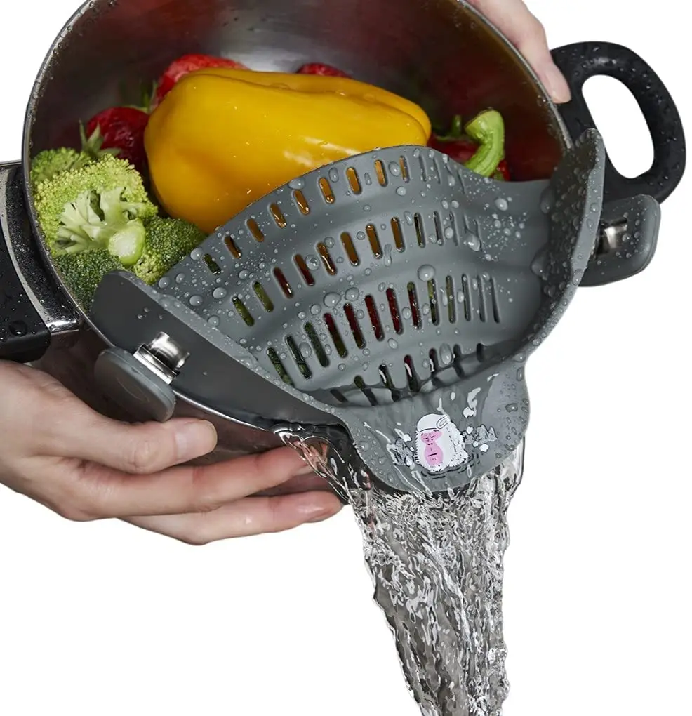 Silicone Strainer,Heat Resistant Silicone Food Strainers Fits all Pots and Bowls