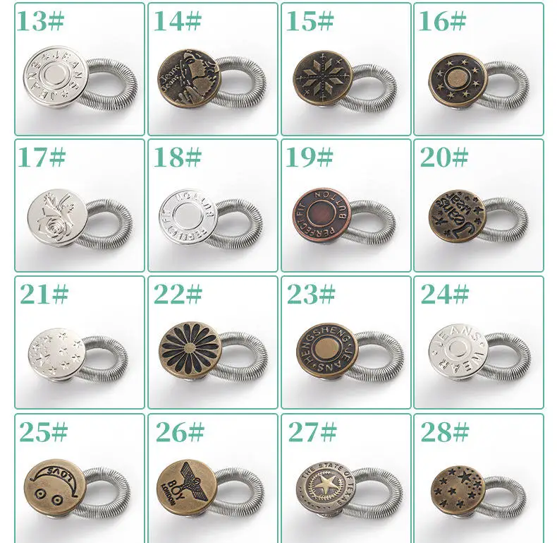 17mmjeans Waistband Extender Button Collars Cuffs Buttons Pants Shirt Extenders For Men Women Adjustable Buttons Wholesale