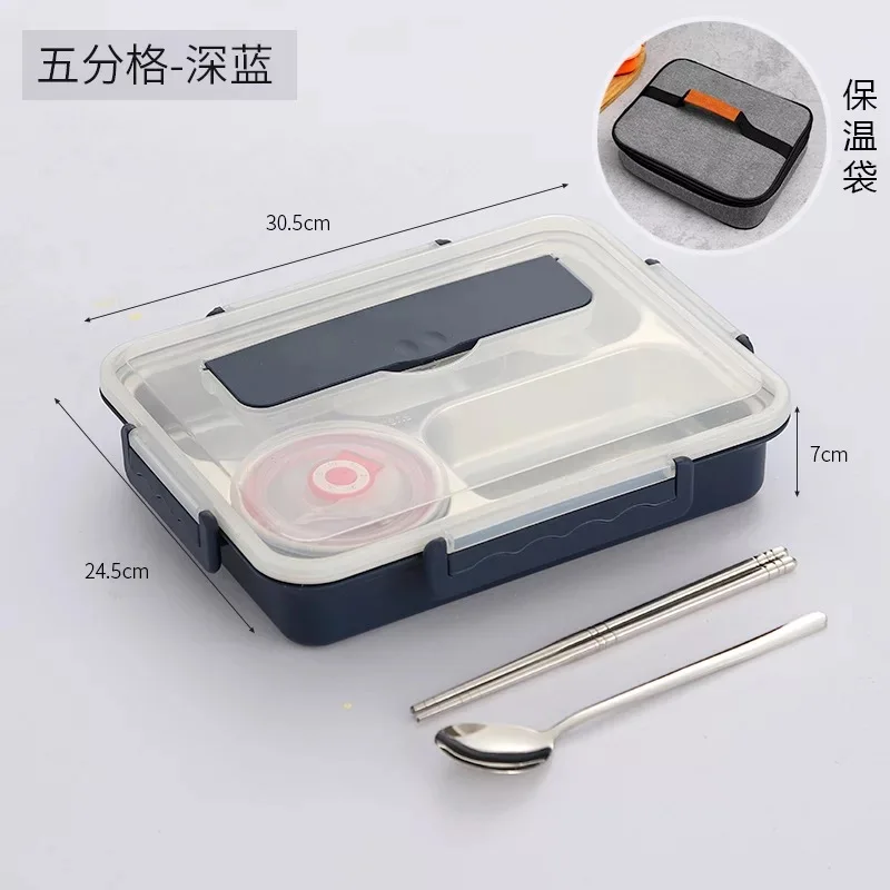 plastic student and kids can use stainless steeland lunch box with lid can be heated preservation portable sealed compartment