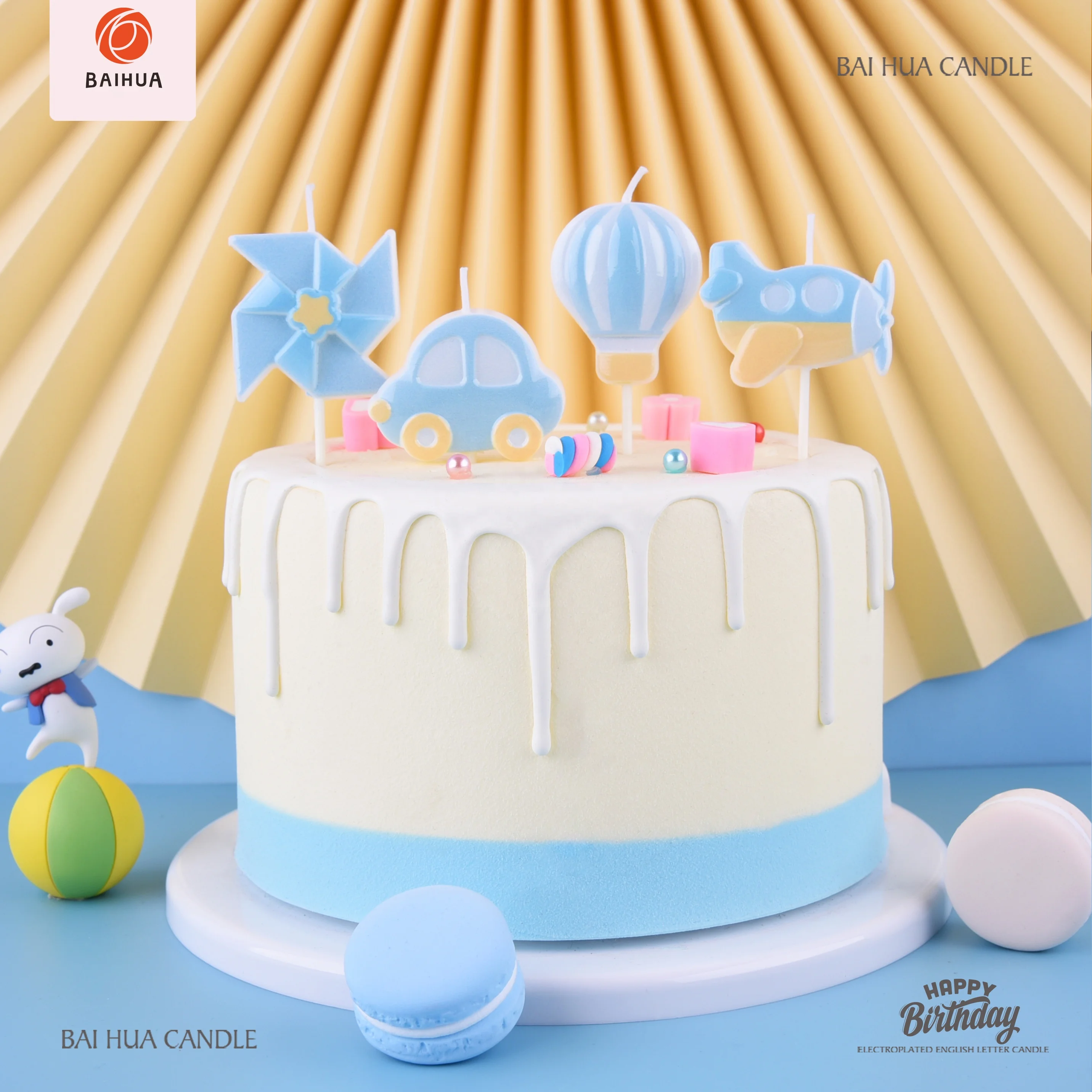 Factory direct custom made little boy themed 3D candles for young children