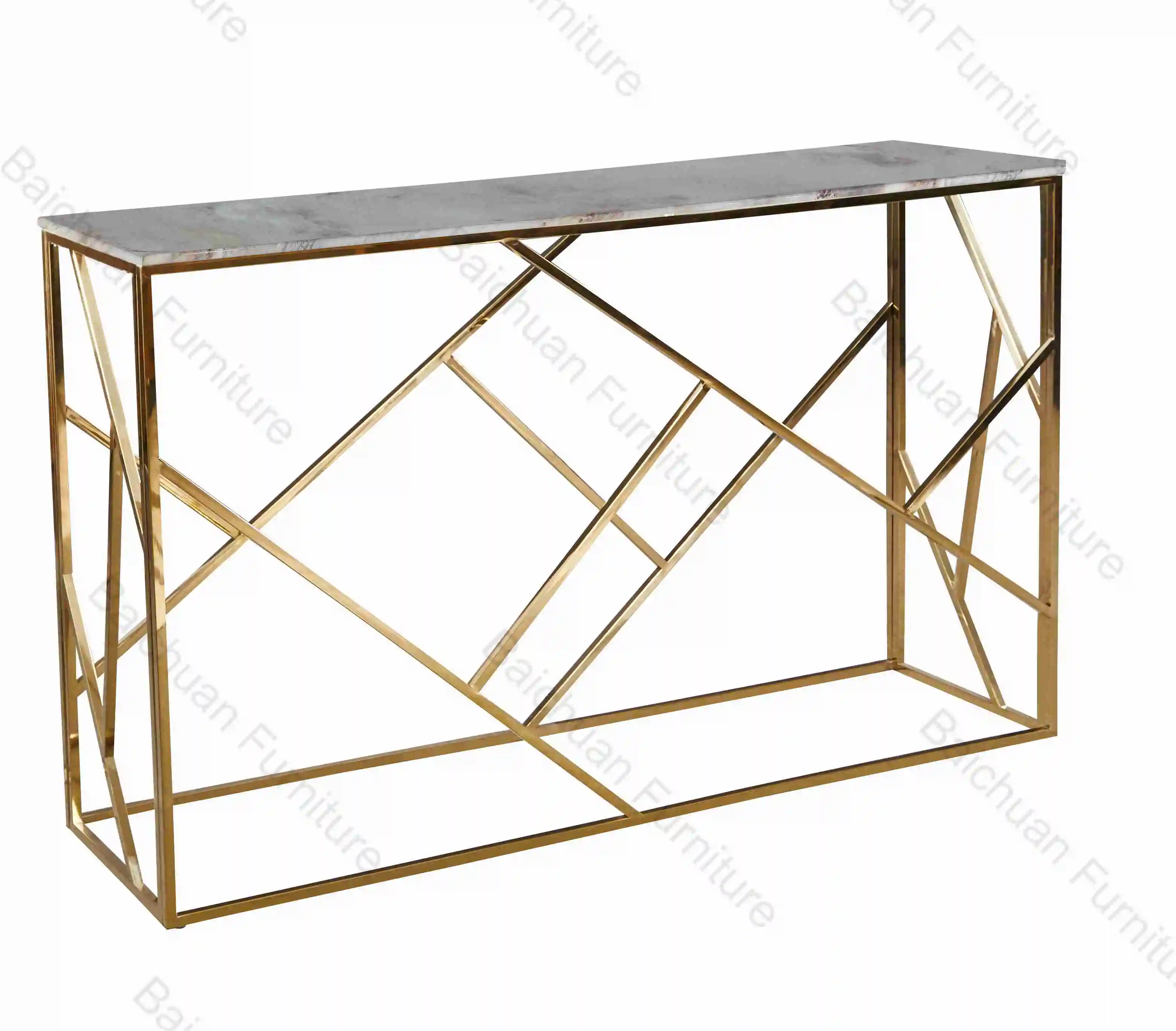 2024 Indoor furniture gold stainless console coffee Tables home furniture living room furniture