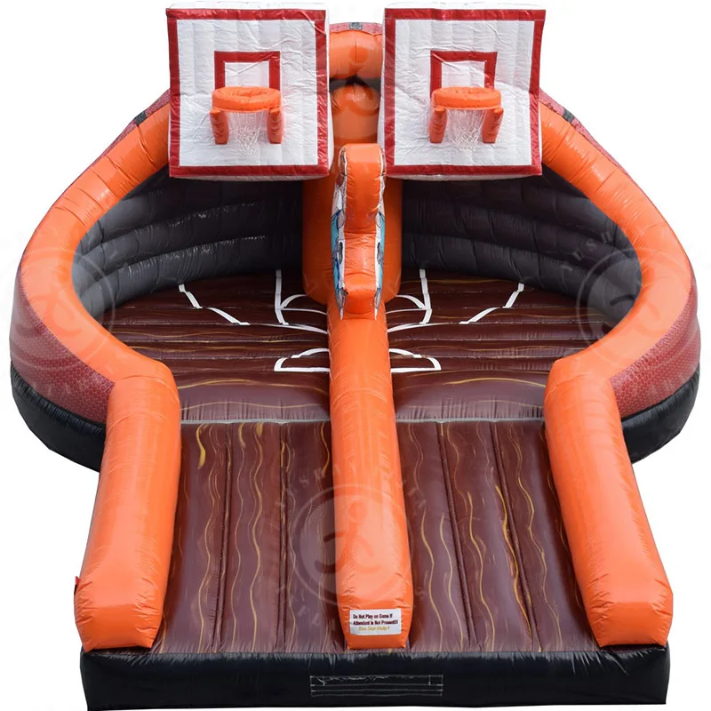 Hottest Factory Price Inflatable Basketball Slam Dunk Challenge Bounce Court Inflatable Basketball Game  Rentals