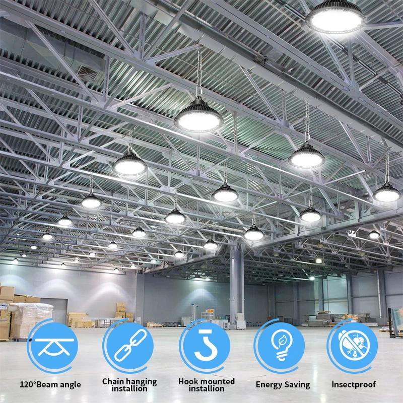 Workshop Light Led 200W Garage Lights High Bright LED UFO Round HighBay Lights Garage Lamp