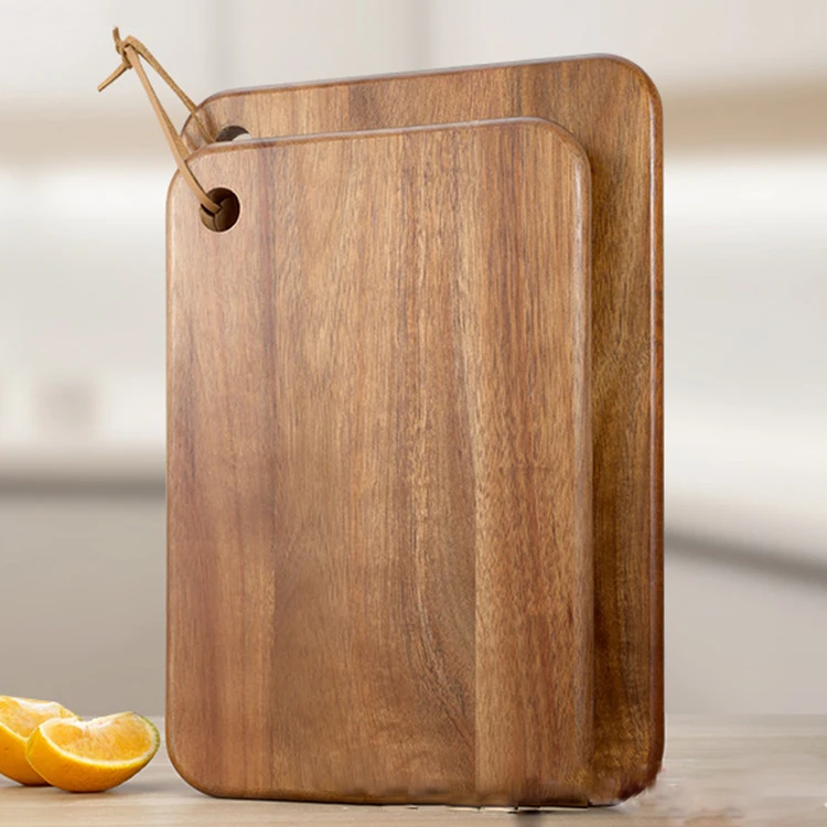 Solid Wood Chopping Board Popular Wooden Carving Board Eco Friendly Acacia Wood Cutting Board With Handle