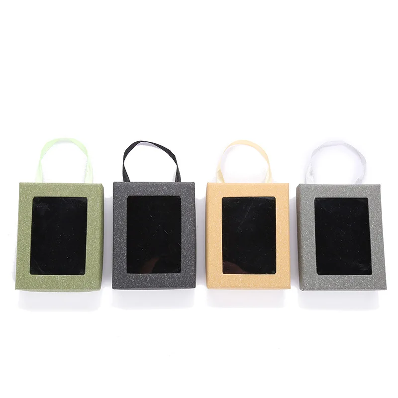 New creative packaging kraft paper handheld rectangular jewelry box simple necklace earring jewelry box