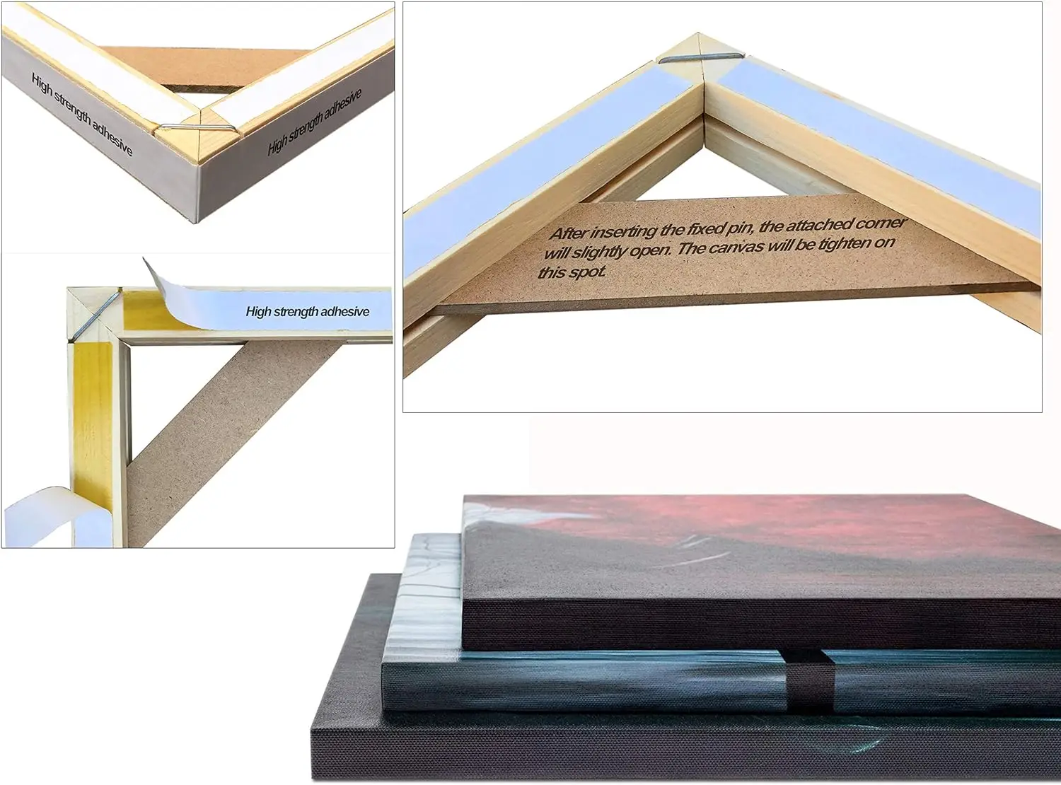 DIY Home Decor Wood Picture Frames for Canvas Artwork Wall Art Solid Stretcher Bars Wooden Frame Kit