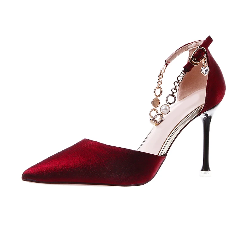 Summer pointed thin heel night net red ultra-high heels