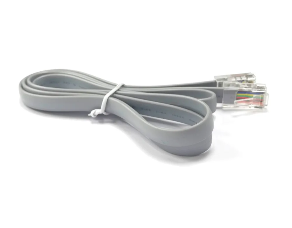 RJ-45 8P8C Data Phone Cable Silver Color 8 Conductors RJ45 Connectors Flat Cable