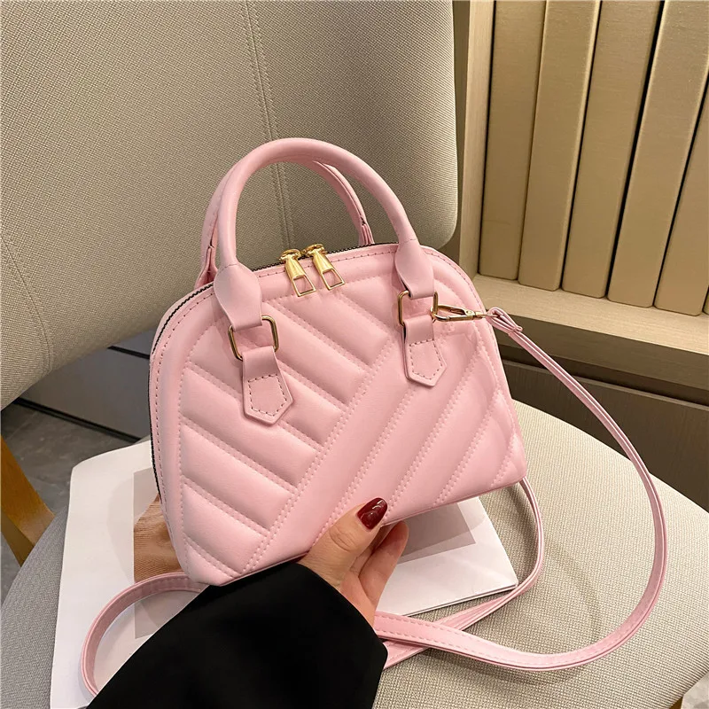 Customized Fashionable Solid Color Rhombus Handbag  Casual One-Shoulder Cross-Body PU Shell Bag Handbags Custom Backpack Design