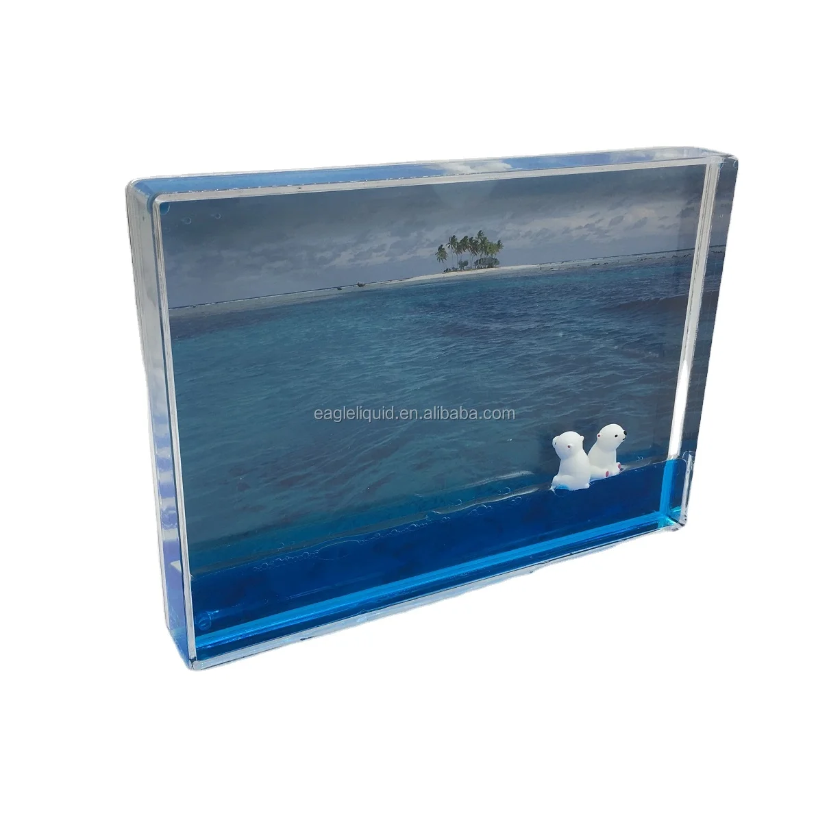 4r aqua жидкая фоторамка заполненная водой Кристалл 3D Медведь плавучий рисунок