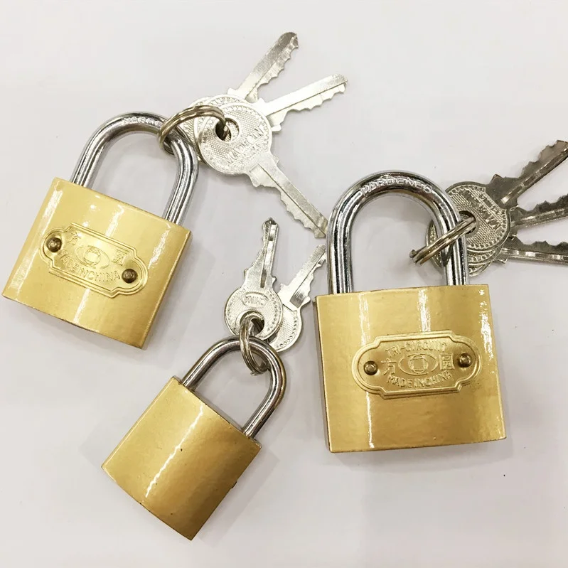 canyu lock factory cheap price imitate brass padlock Hot sale products door lock big small size padlock 32mm yellow lock