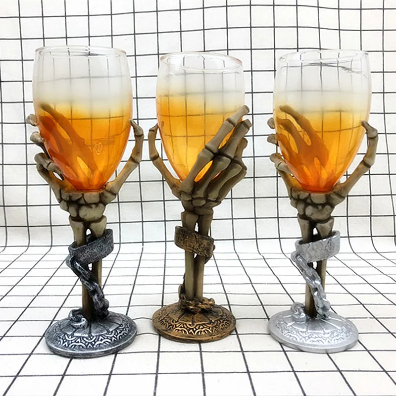 Creative Ghost Claw Hand Glass Goblet Personality Ghost Head Skull Head Paw Whiskey Beer Wine Glass Simulation wine glass