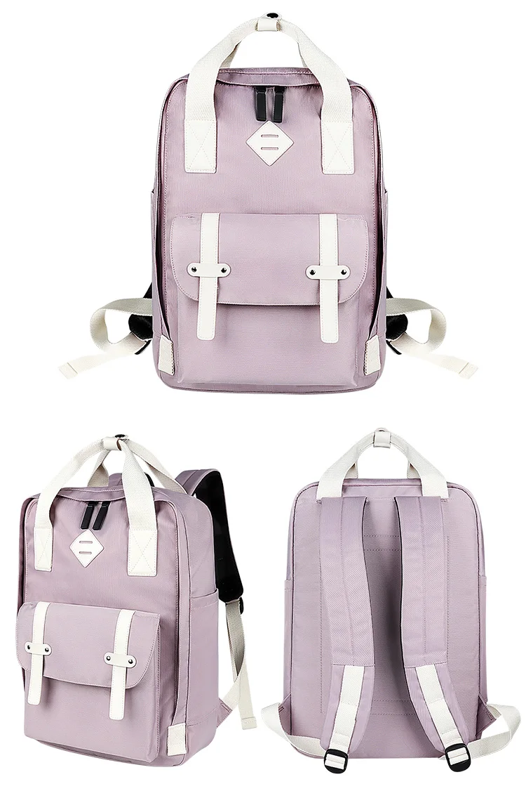 Reinforced shoulder strap waterproof backpack big volume zippered laptop bags school bag travel high quality backpack