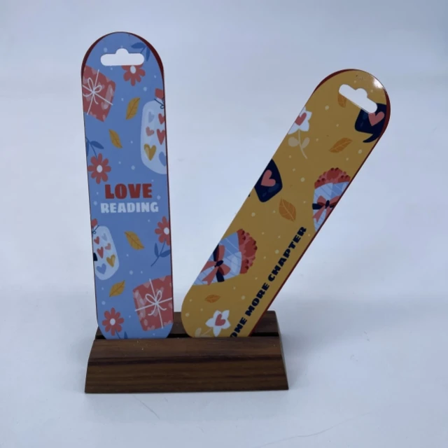 Double-sided HD gloss white sublimation aluminum bookmark heat transfer printing photo book mark blank picture