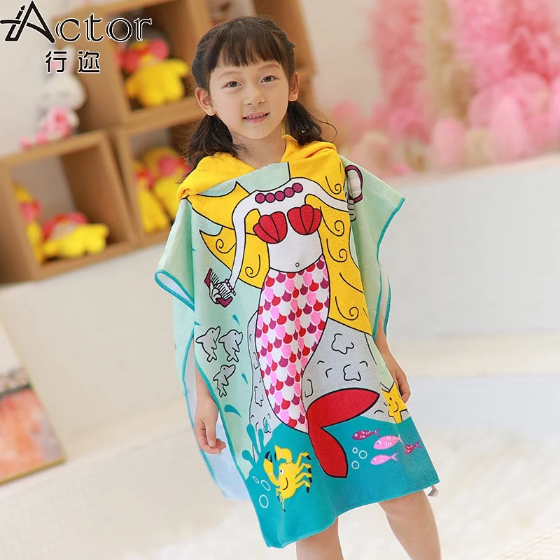 Новое поступление, детское пляжное банное полотенце с капюшоном