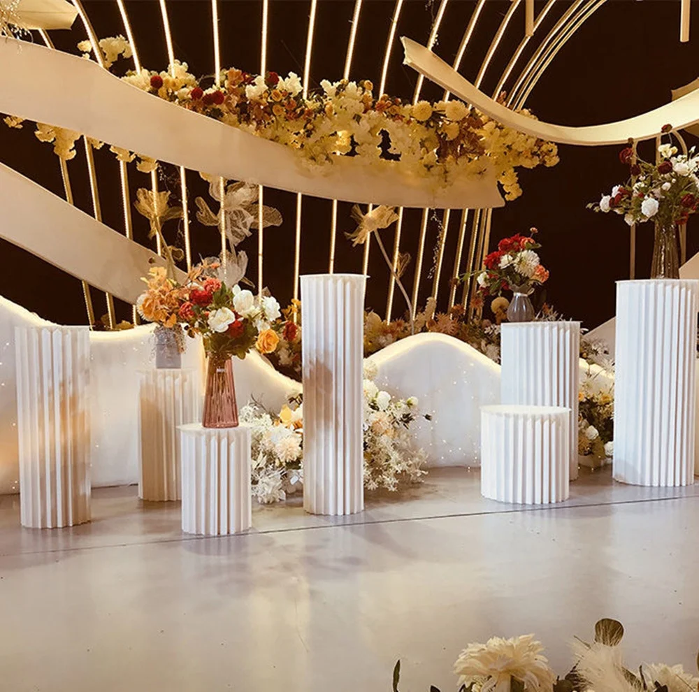 China Factory Wedding Party Supplies Casamento Decor Roman Column Paper Flower Dessert Table Stand Wedding Decoration