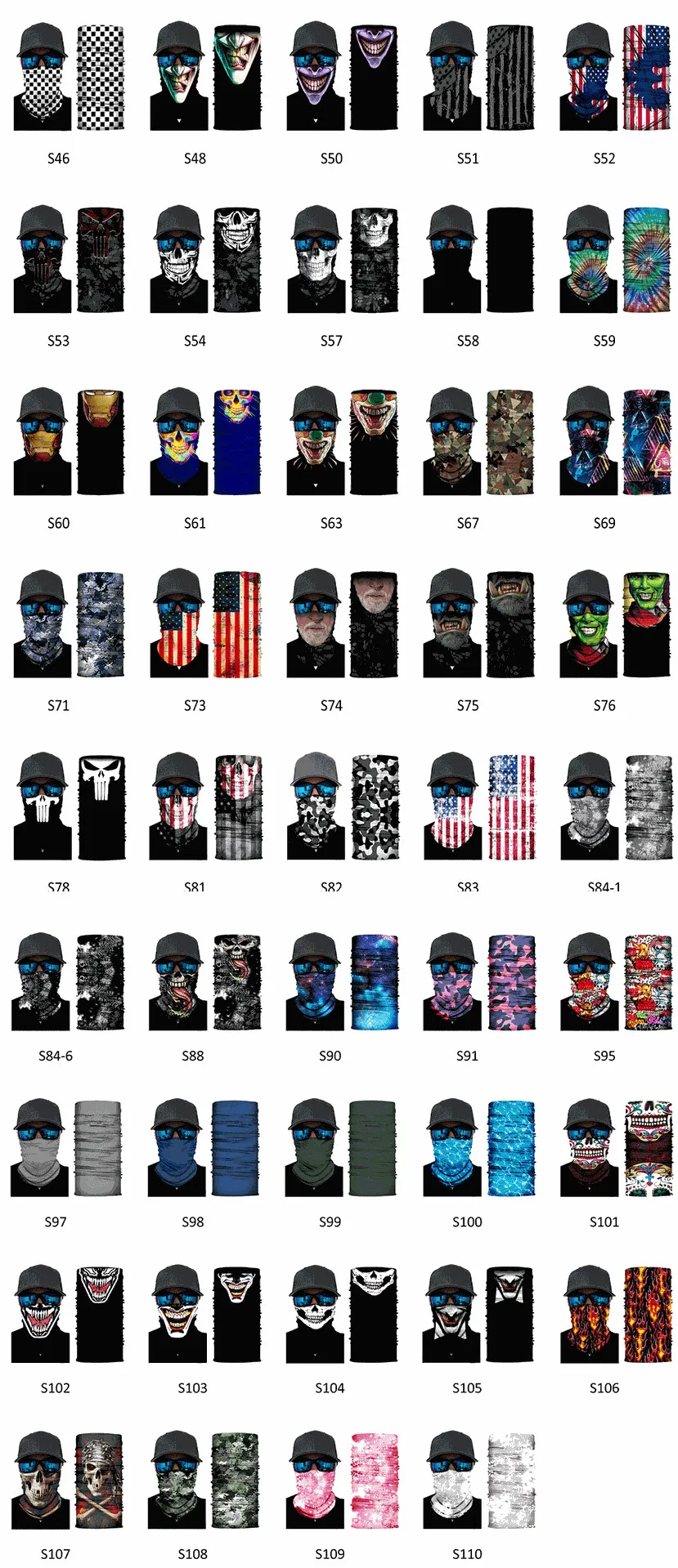 
Skull print bandana multifunction face bandana tube head seamless cheap bandanas 
