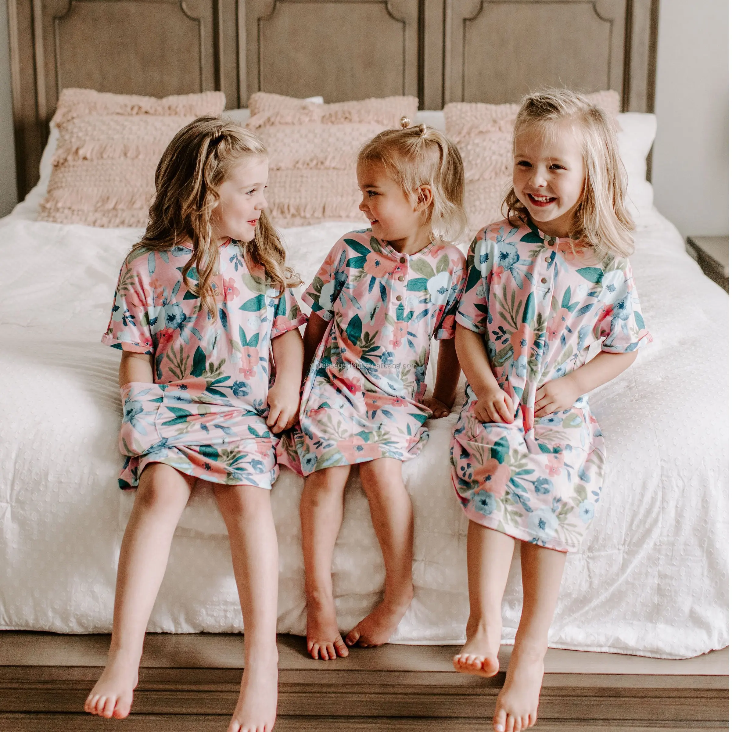 
Maternity robe and kids girls dress and organic bamboo swaddle blanket 