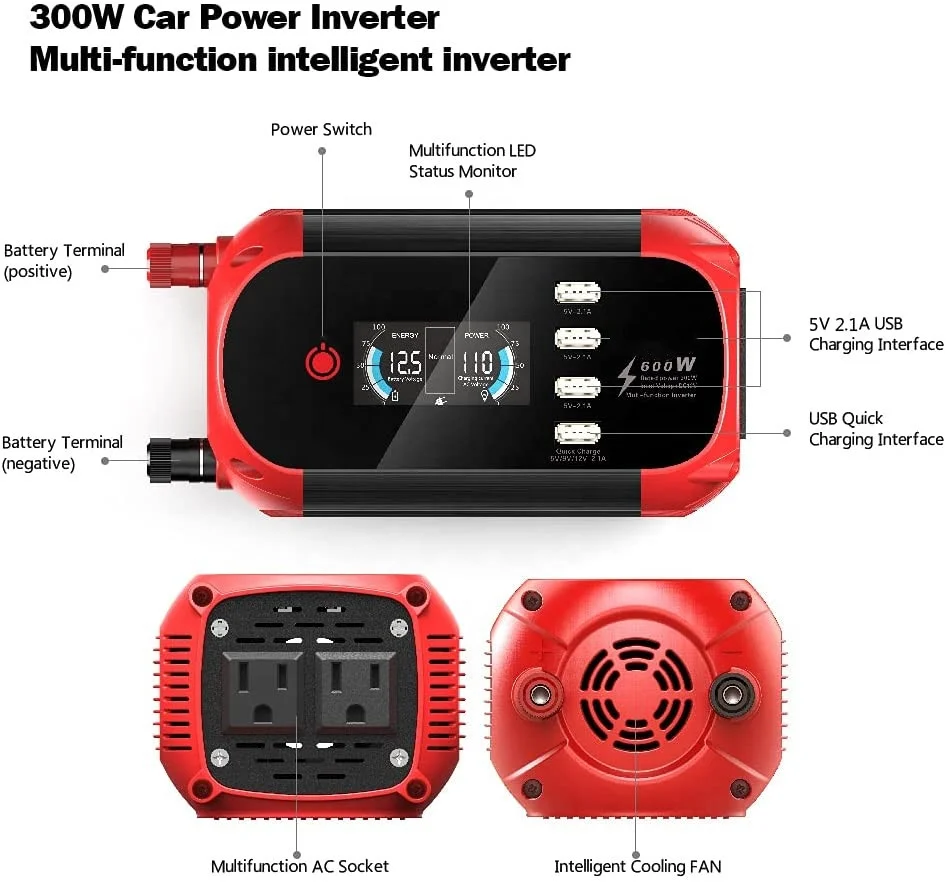 New Generation Of 12v-500w Intelligent Multi-function Modified Sine Wave Inverter Solar Inverter Car Home Inverters Converters