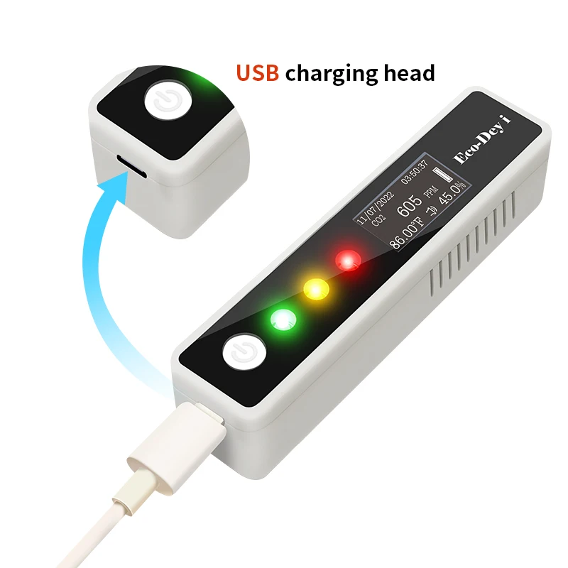 Digital co2 smart wifi monitor indoor outdoor air quality measuring instrument carbon dioxide tester mini touch screen co2 meter