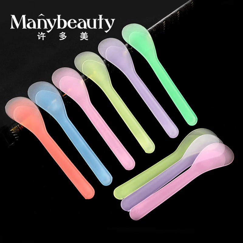 13CM Mini Plastic beauty tool transparent handle facial Cream applicators body Spoon mixing stirring rod Cosmetic Mask spatula