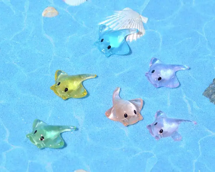 New mini cute manta Ray micro landscape resin transparent small ornaments aquarium fish tank decoration small accessories
