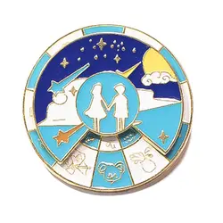 China Factory Wholesale Custom Logo Hard Soft Enamel Pins Rotating Badge for Gift