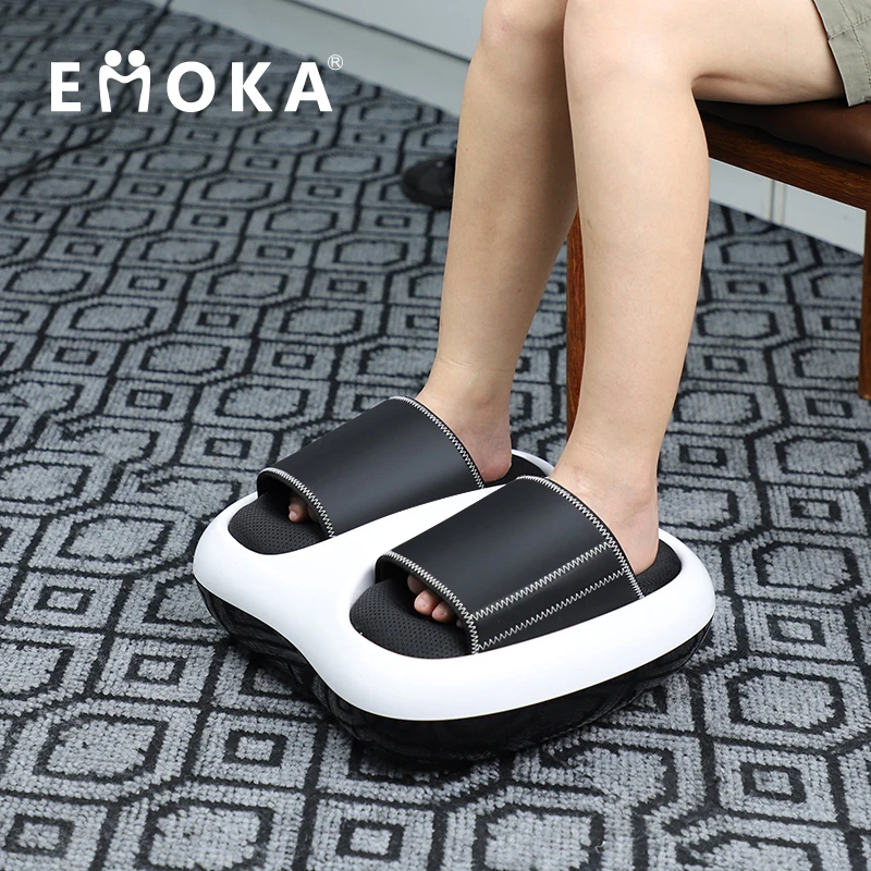 Air Compress Acupressure Emoka Multi-function Electric Vibrating Feet Massage Deluxe Shiatsu Foot Massager with Heat ABS 30W