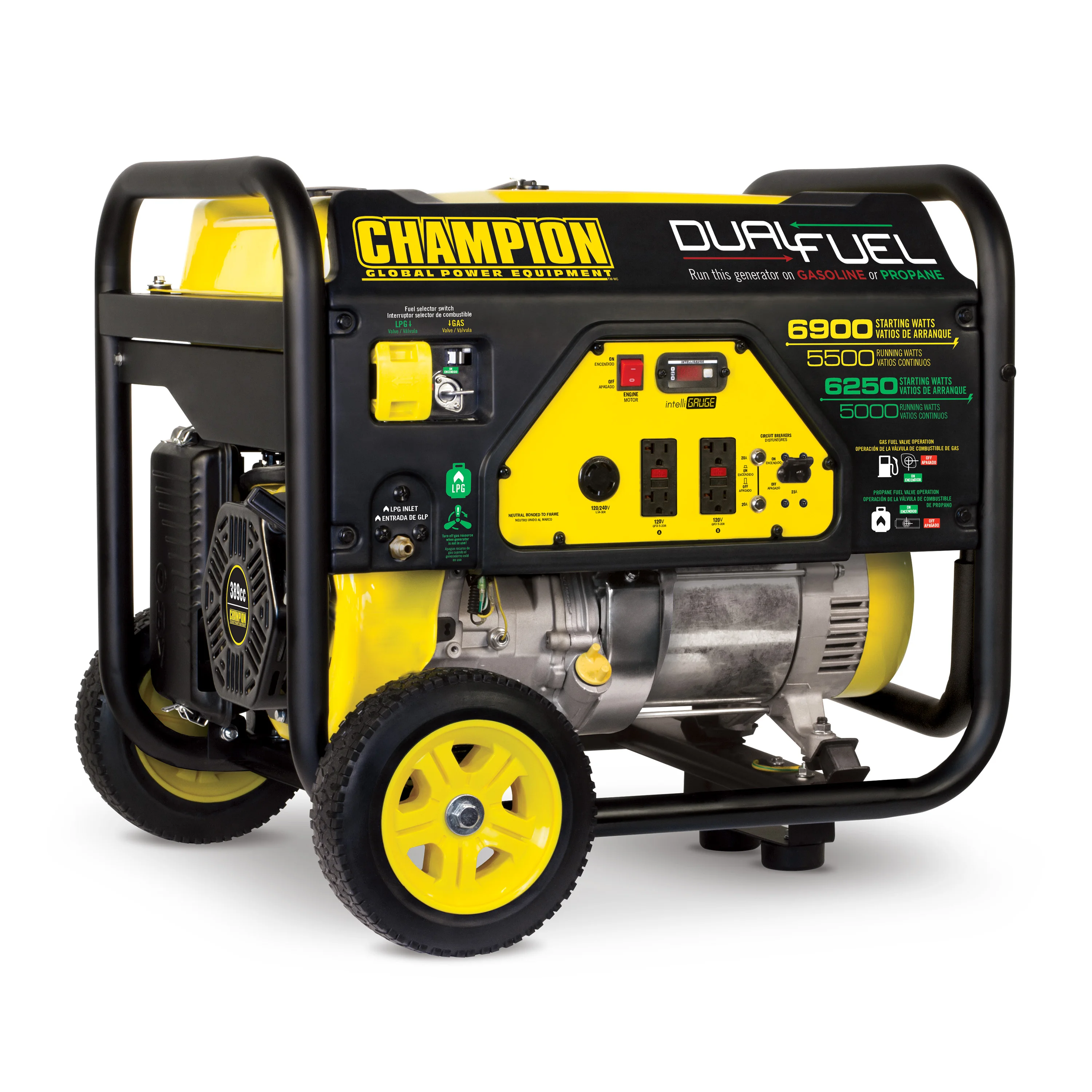 CHAMPION power generator 5000w LPG gasoline portable generator