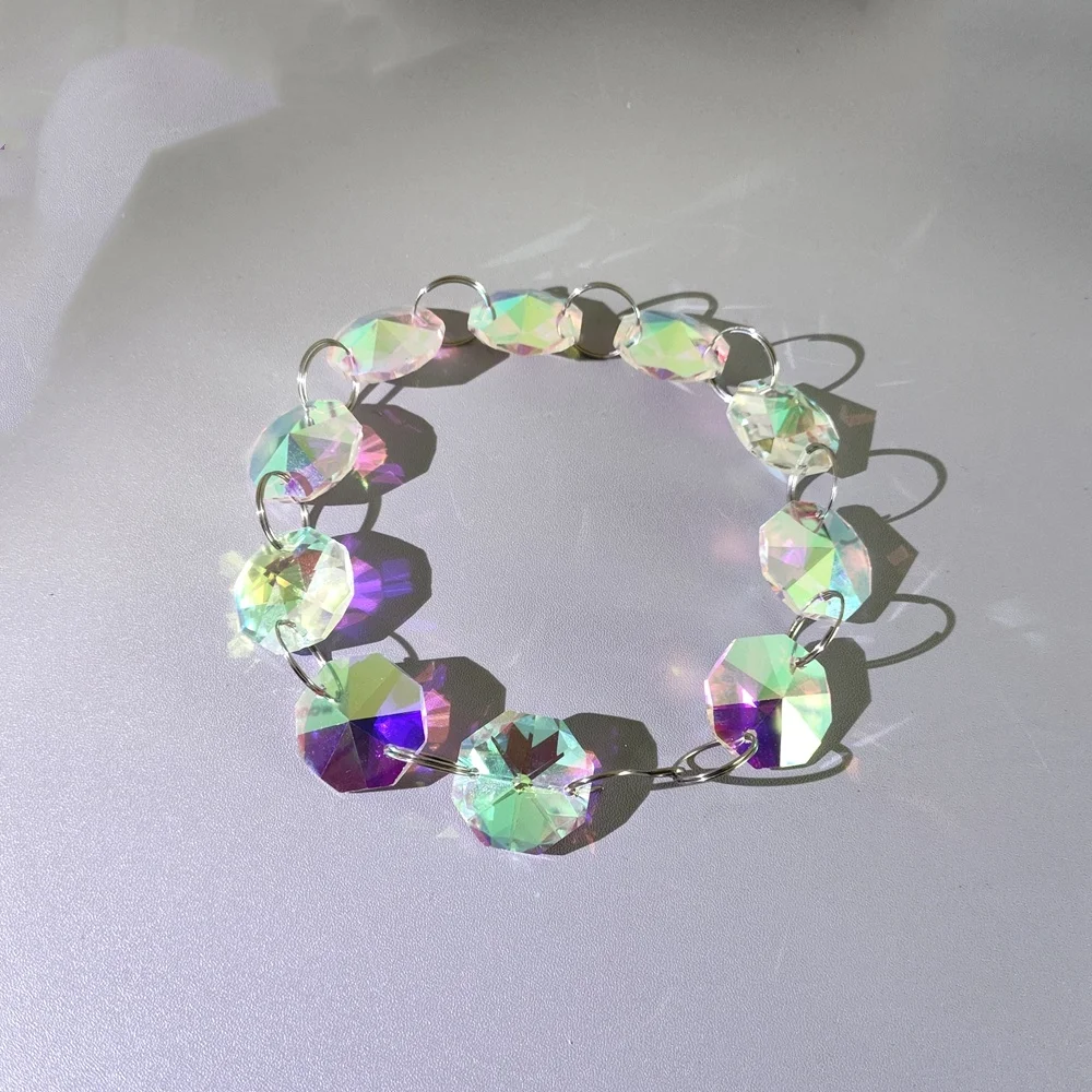 Hanging Chandelier Bead Octagon Prism Diamond String Decorations for Wedding Party Manzanita Centerpiece Christmas Tree