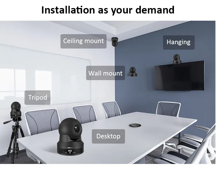  2021 HD 4k IP & SDI NDI Web PTZ Video Conference Room Camera for Live Streaming Telemedicine ptz video conference