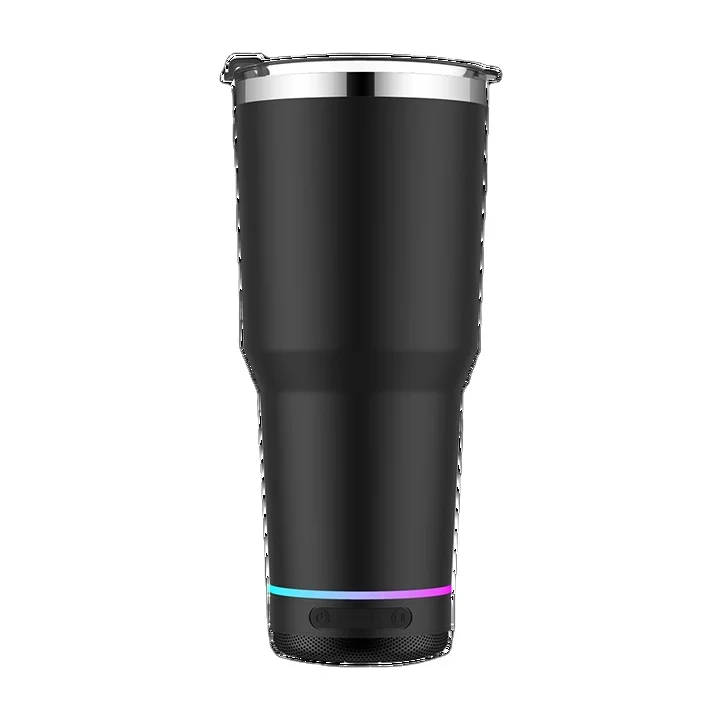 Double Wall Insulated Thermo Wireless Speaker Sport Microphone Stainless Steel Smart Water Bottle