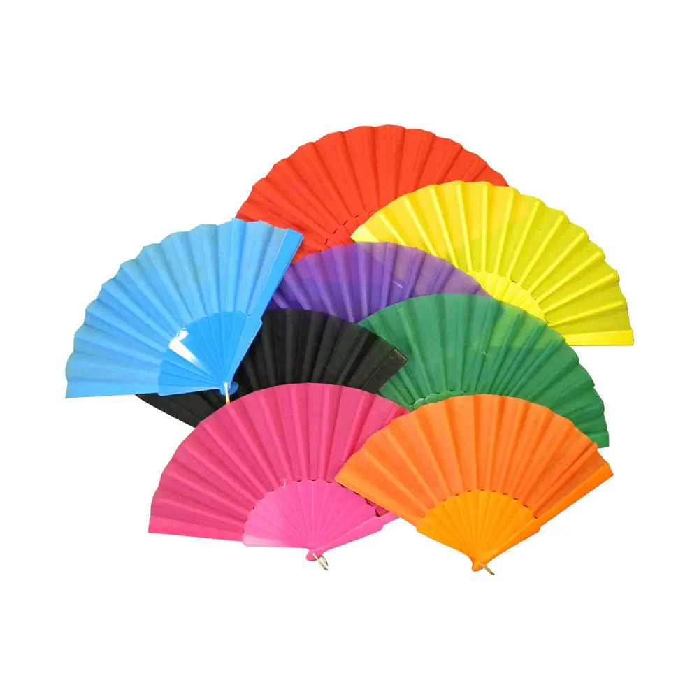 custom label hand fan fabric hand fan promotion hand fan folding