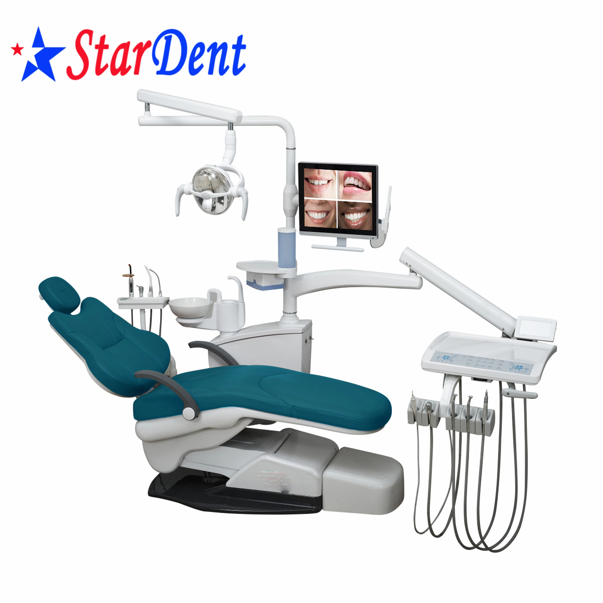 Factory Comfortable Dental Chair Unit Up-Mounted With Real Leather Material Dental Clinic Chair Dental Product