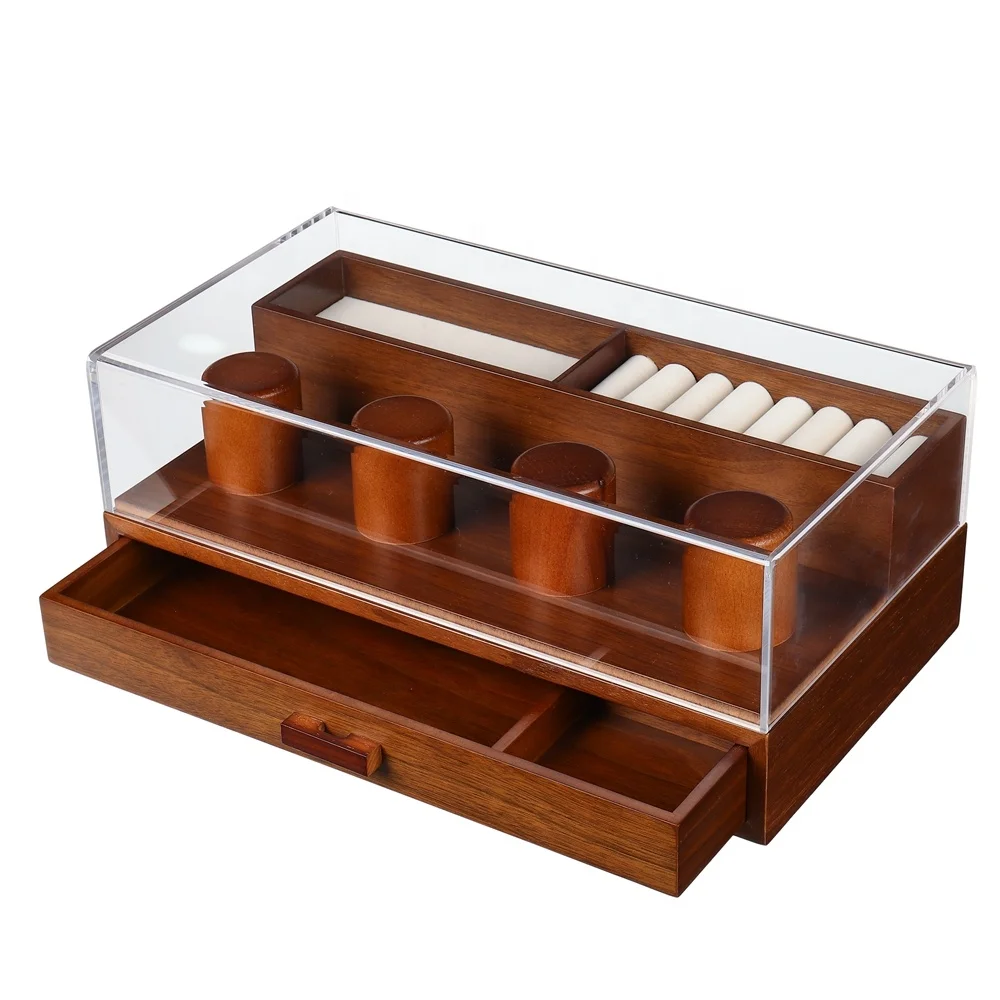 Luxury Custom Logo Watch Box Watch Gift Box Wood Case Packaging Watch Boxes Cases with The Drawer Wooden Handmade Wooden Carton