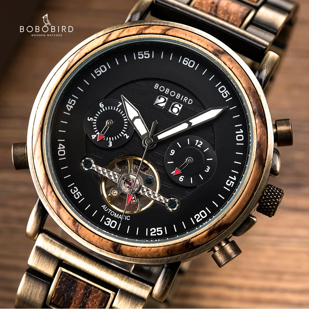 2020 New Arrival BOBO BIRD Wholesale Automatic Mechanical Wooden Watches for Men and Women in Wristwatch