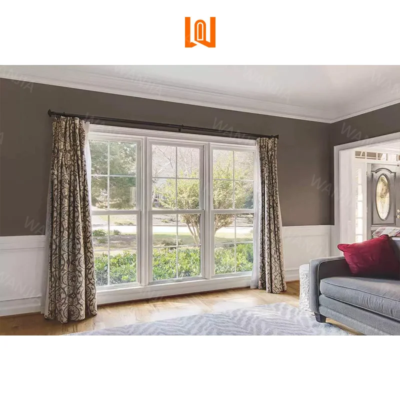 Fast Shipping Plastic UPVC Windows Soundproof Double Glazed Windows Custom PVC Single Hung Windows