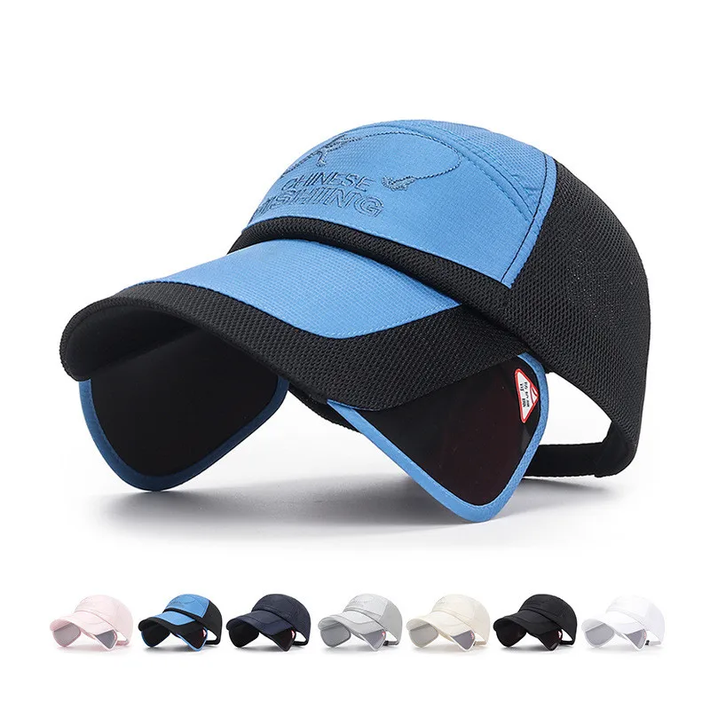 Outdoor Fishing Golf Visor Hat Wide Brim Sun Protection Sports Caps Summer Retractable Women Men Baseball Cap