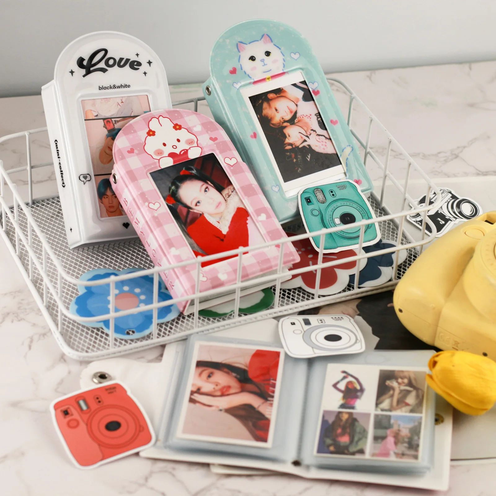 Custom kpop photo card holder book 3 Inch mini album with keychain for instax mini film